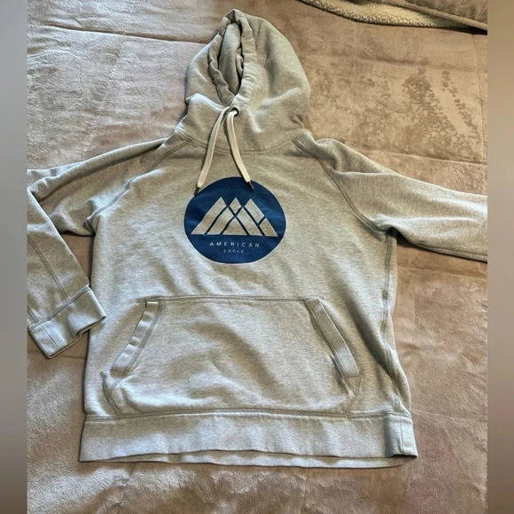 American Eagle Hoodie Size Medium Sweatshirt Gray - Picture 1 of 7